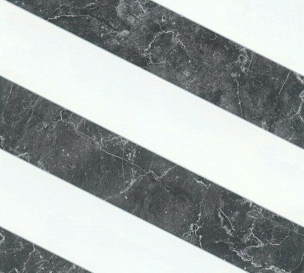 A.S. Création | Vliesová tapeta na zeď Michalsky 4 37992-1 | 0,53 x 10,05 m | bílá, černá, metalická