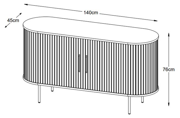 Designová komoda Vasiliy 140 cm černý dub