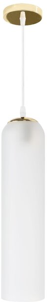 Toolight - Skleněná závěsná lampa APP665-1CP, bílá-zlatá, OSW-04661