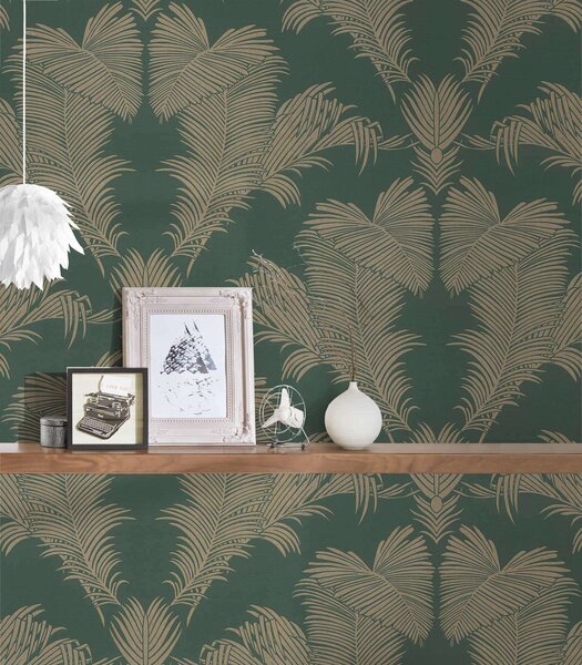 A.S. Création | Vliesová tapeta na zeď Trendwall 2 37959-5 | 0,53 x 10,05 m | zelená, metalická