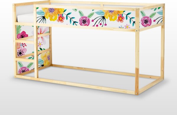 Samolepky Ikea Kura Bed Květina v živých barvách