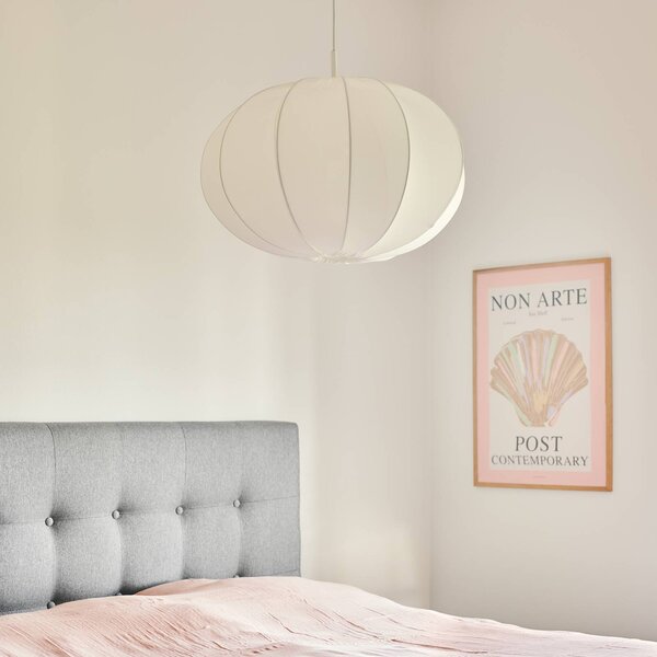 Nordlux Závěsné světlo Aeron 60 s textilním stínidlem Ø cm, stmívatelný, Bílá / opál, Ložnice, Textil / tkanina / hedvábí