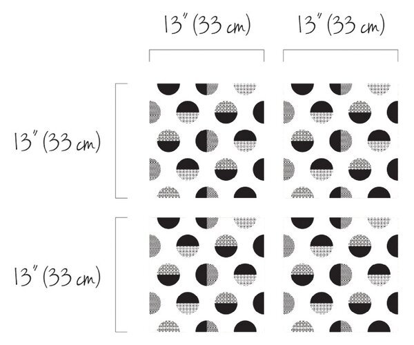 Samolepky Ikea Kallax Černá a bílá geometrická závratě