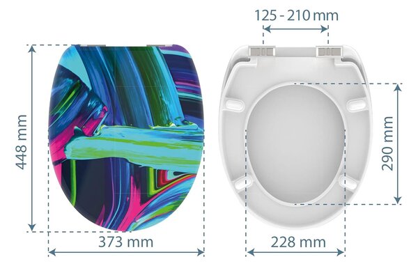 Eisl Sanitär WC prkénko Duroplast Soft Close Neon Paint 82191