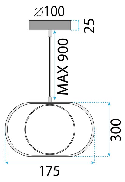 Toolight Toolight, LED závěsné osvětlení, 18W, 4000K, APP1555-CP, zlatá lesklá, OSW-05664