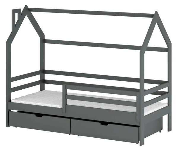 Legno Dětská postel ve tvaru domku Lilly grafit Rozměr (cm): 80x160