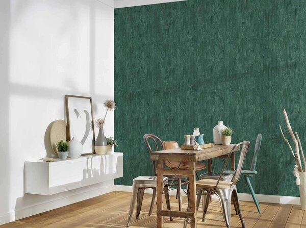 A.S. Création | Vliesová tapeta na zeď Trendwall 2 38044-4 | 0,53 x 10,05 m | zelená, metalická
