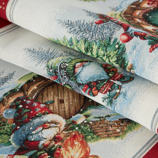 VÁNOČNÍ GOBELÍNOVÝ BĚHOUN NA STŮL XMAS 45X140 CM VZOROVANÁ