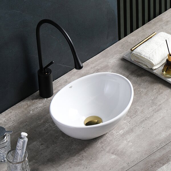BPS-koupelny Keramické umyvadlo na desku HYD-LO-WH-405 40,5x33 cm, bílé