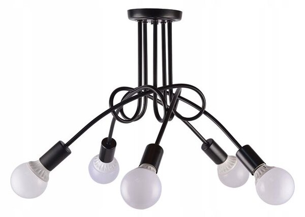 Toolight Paradise, 5-ramenné stropní svítidlo 5xE27, 392252, černá matná, OSW-04012