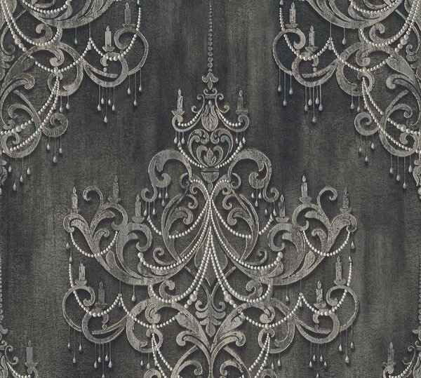 A.S. Création | Vliesová tapeta na zeď Mata Hari 38096-4 | 0,53 x 10,05 m | metalická, šedá