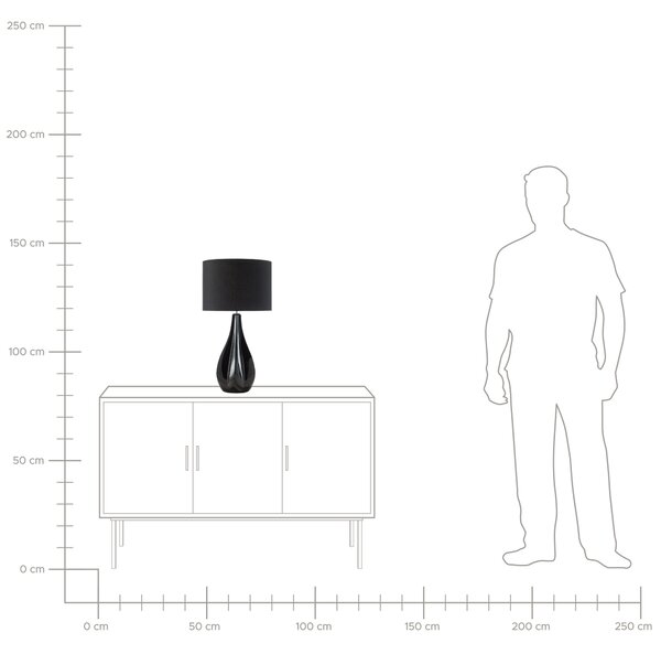 Stolní lampa SANTEE Porcelán Černá
