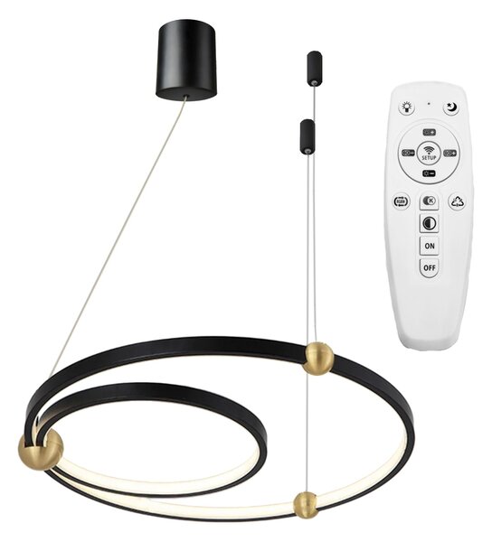 Toolight Kruhová LED lampa + dálkové ovládání APP692-30-50 černá