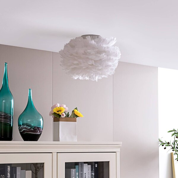 Lindby Stropní svítidlo Heven, Ø 35 cm, bílé, plast, E27, stmívatelný, Bílá / opál, Obývací pokoj / jídelna, Plast, Design