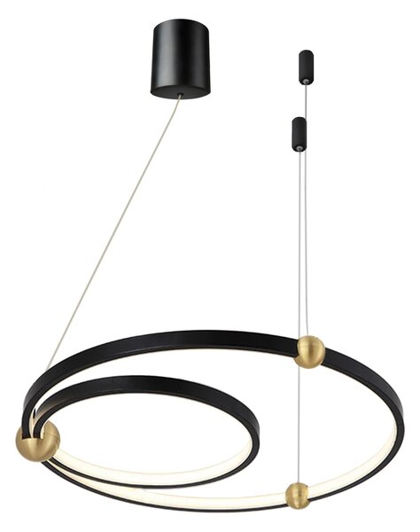Toolight Kruhová LED lampa + dálkové ovládání APP692-30-50 černá