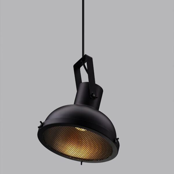 Černé kovové závěsné světlo Nova Luce Ruvi 22 cm