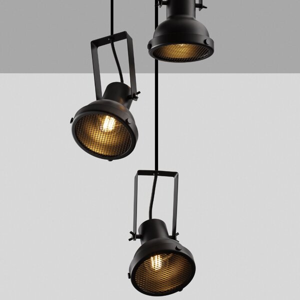 Nova Luce Černé kovové závěsné světlo Ruvi 24 cm