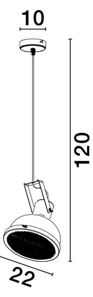 Černé kovové závěsné světlo Nova Luce Ruvi 22 cm
