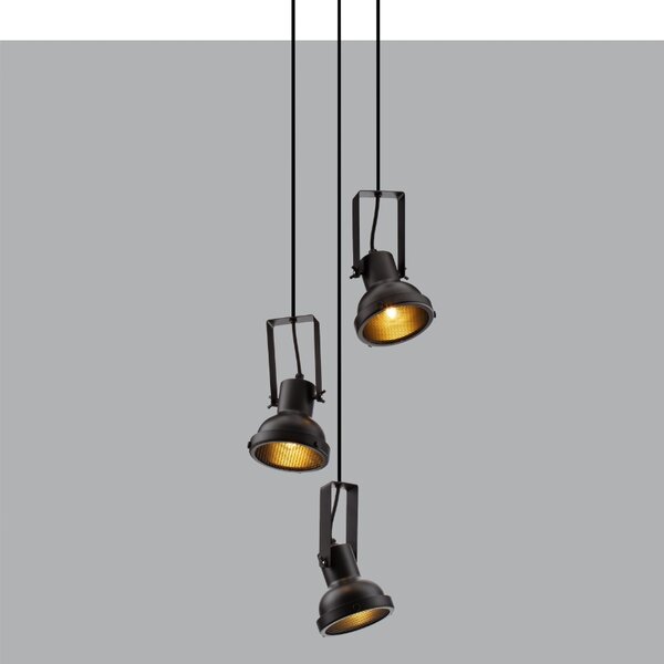 Nova Luce Černé kovové závěsné světlo Ruvi 24 cm