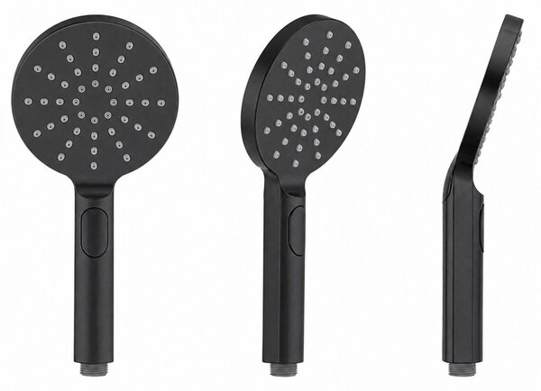 Erga Dubaj, sprchový set s baterií a hlavovou sprchou 23 cm, černá matná, ERG-YKA-BP.DUBAJ23-BLK
