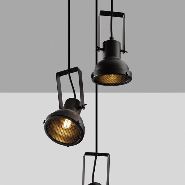 Nova Luce Černé kovové závěsné světlo Ruvi 24 cm