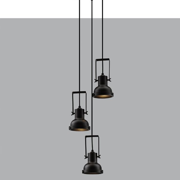 Nova Luce Černé kovové závěsné světlo Ruvi 24 cm