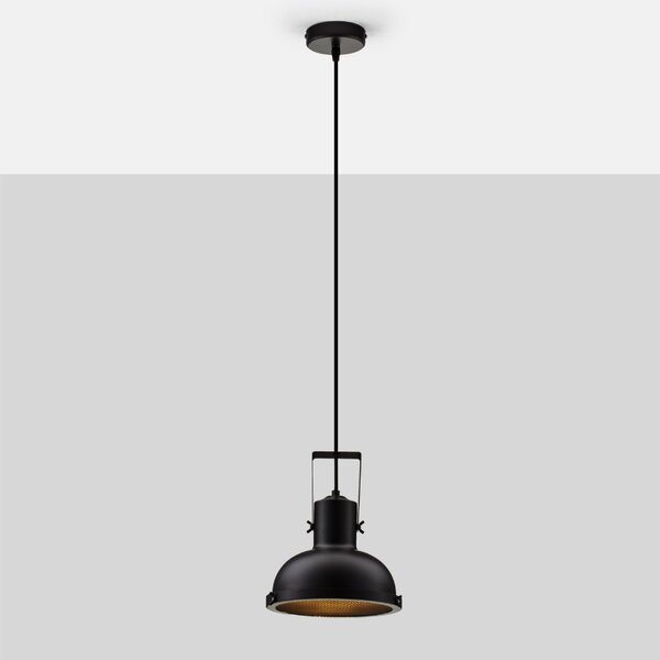 Černé kovové závěsné světlo Nova Luce Ruvi 22 cm