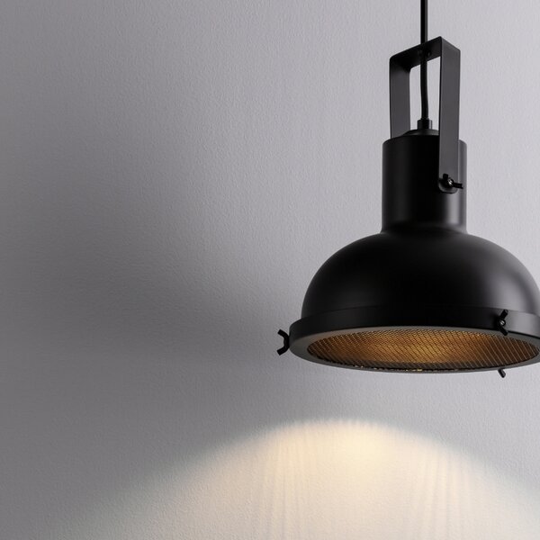 Černé kovové závěsné světlo Nova Luce Ruvi 22 cm