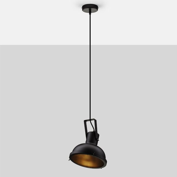 Černé kovové závěsné světlo Nova Luce Ruvi 22 cm
