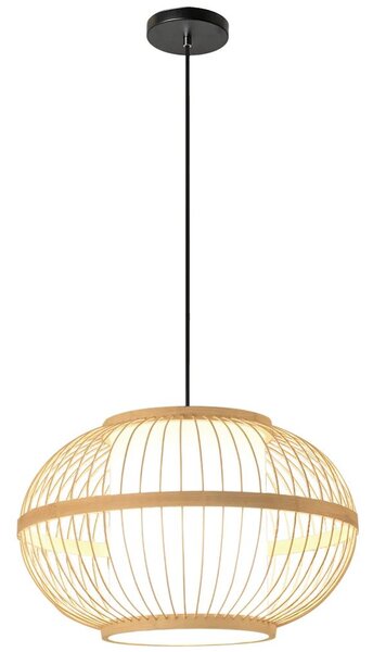 Toolight Natural, závěsné stropní svítidlo 50cm 1xE27 APP1632-1CP, přírodní hnědá-bílá, OSW-05144