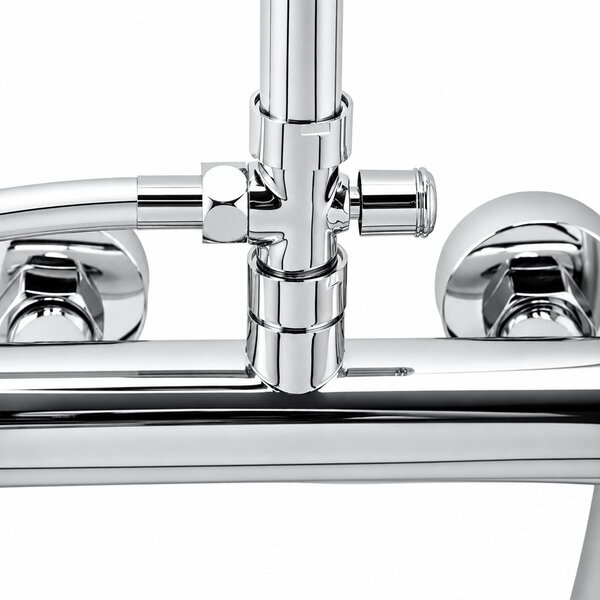 Erga Dubaj, sprchový set s baterií a hlavovou sprchou 23 cm, chromová, ERG-YKA-BP.DUBAJ23-CHR