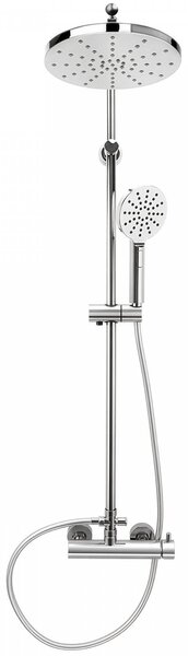 Erga Dubaj, sprchový set s baterií a hlavovou sprchou 23 cm, chromová, ERG-YKA-BP.DUBAJ23-CHR