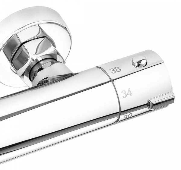 Erga Dubaj, sprchový set s termostatickou baterií a hlavovou sprchou 30 cm, chromová, ERG-YKA-BP.DUBAJ-THERM-30-CHR