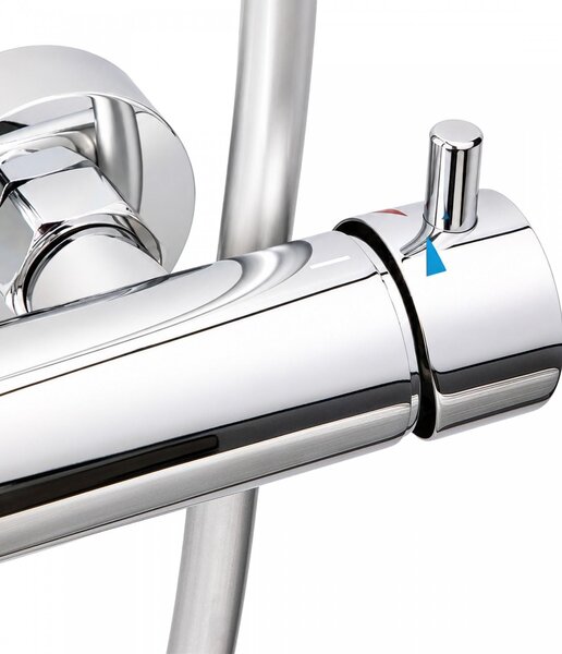 Erga Dubaj, sprchový set s baterií a hlavovou sprchou 23 cm, chromová, ERG-YKA-BP.DUBAJ23-CHR