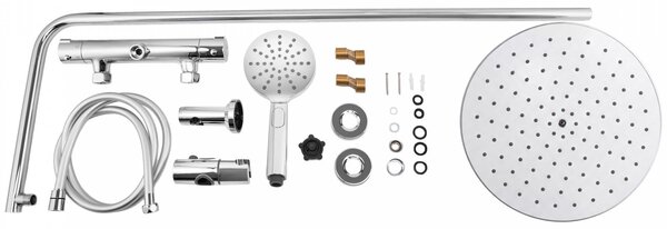 Erga Dubaj, sprchový set s termostatickou baterií a hlavovou sprchou 30 cm, chromová, ERG-YKA-BP.DUBAJ-THERM-30-CHR