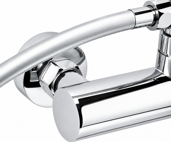 Erga Dubaj, sprchový set s baterií a hlavovou sprchou 23 cm, chromová, ERG-YKA-BP.DUBAJ23-CHR