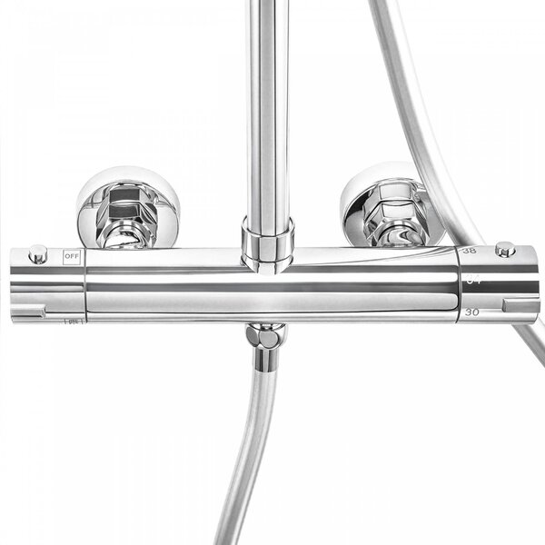 Erga Dubaj, sprchový set s termostatickou baterií a hlavovou sprchou 30 cm, chromová, ERG-YKA-BP.DUBAJ-THERM-30-CHR