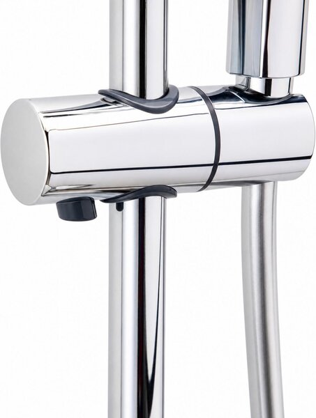 Erga Dubaj, sprchový set s baterií a hlavovou sprchou 23 cm, chromová, ERG-YKA-BP.DUBAJ23-CHR