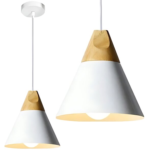 Toolight - Závěsná lampa Scandi A 1xE27, bílá-hnědá, OSW-00148