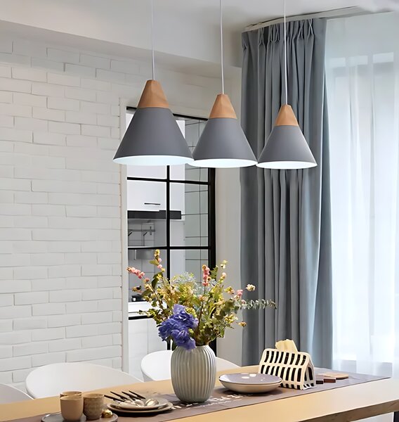 Toolight - Závěsná lampa Scandi A 1xE27, bílá-hnědá, OSW-00148