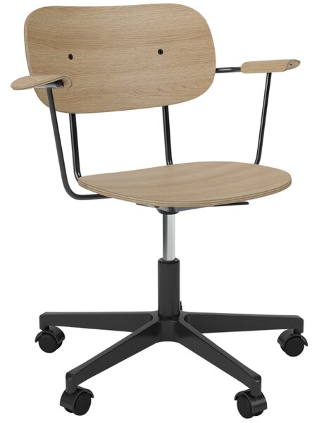 Audo CPH Přírodní dubová otočná židle AUDO CO s područkami