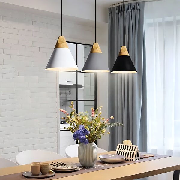 Toolight - Závěsná lampa Scandi A 1xE27, bílá-hnědá, OSW-00148