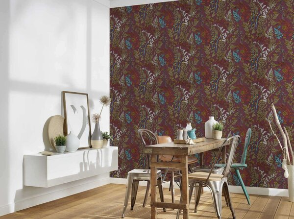 A.S. Création | Vliesová tapeta na zeď AP Floral Impression 37751-4 | 0,53 x 10,05 m | vícebarevná, červená