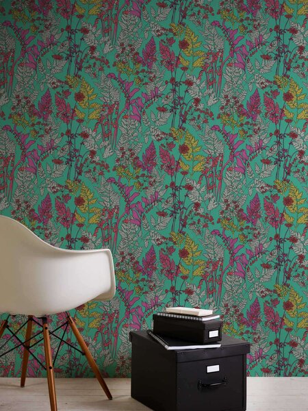A.S. Création | Vliesová tapeta na zeď AP Floral Impression 37751-6 | 0,53 x 10,05 m | zelená, vícebarevná
