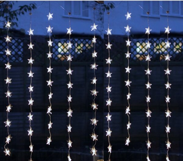 Vánoční LED závěs s 80 hvězdičkami, 2,5m, více barevných variant Barva: Teplá bílá