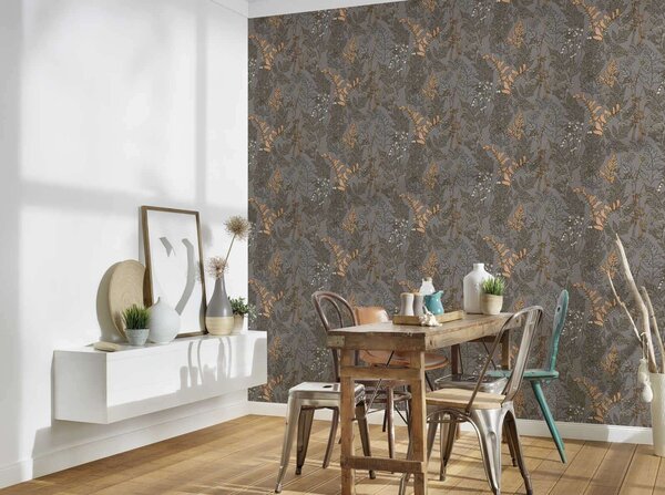 A.S. Création | Vliesová tapeta na zeď AP Floral Impression 37751-9 | 0,53 x 10,05 m | vícebarevná, béžová, šedá