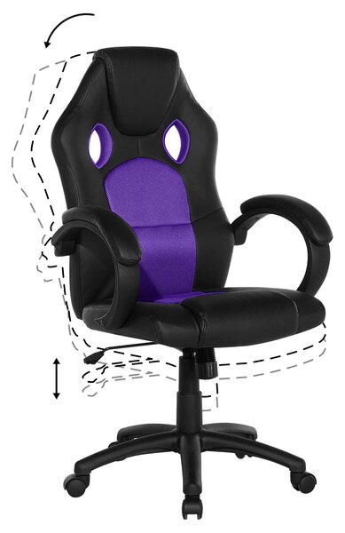 Kancelářská židle FIGHTER Umělá kůže Fialová