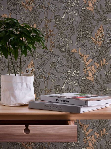A.S. Création | Vliesová tapeta na zeď AP Floral Impression 37751-9 | 0,53 x 10,05 m | vícebarevná, béžová, šedá
