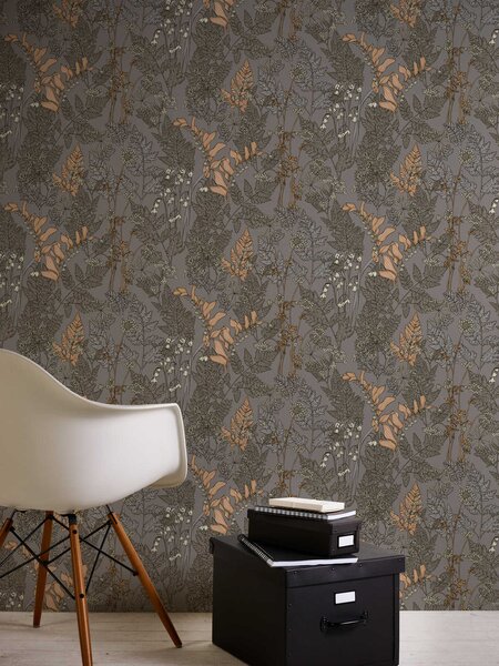 A.S. Création | Vliesová tapeta na zeď AP Floral Impression 37751-9 | 0,53 x 10,05 m | vícebarevná, béžová, šedá