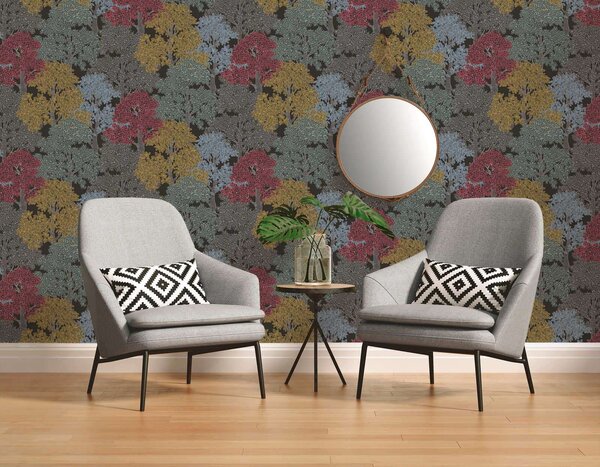 A.S. Création | Vliesová tapeta na zeď AP Floral Impression 37753-2 | 0,53 x 10,05 m | vícebarevná, černá